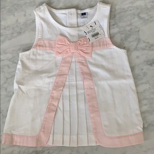 White tank with pink accents